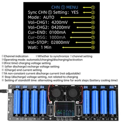 Modulo Tester di capacità della batteria al litio a 8 canali 18650 corrente di tensione modulo Tester di resistenza interna della batteria digitale MAh