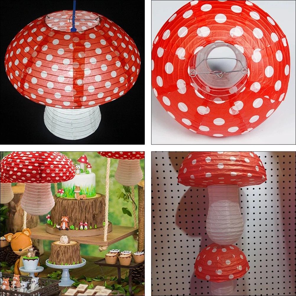 

Mushroom Paper Lanterns Christmas Garden Decorations Iron naments Birthday Wedding Child Party Hanging Lantern