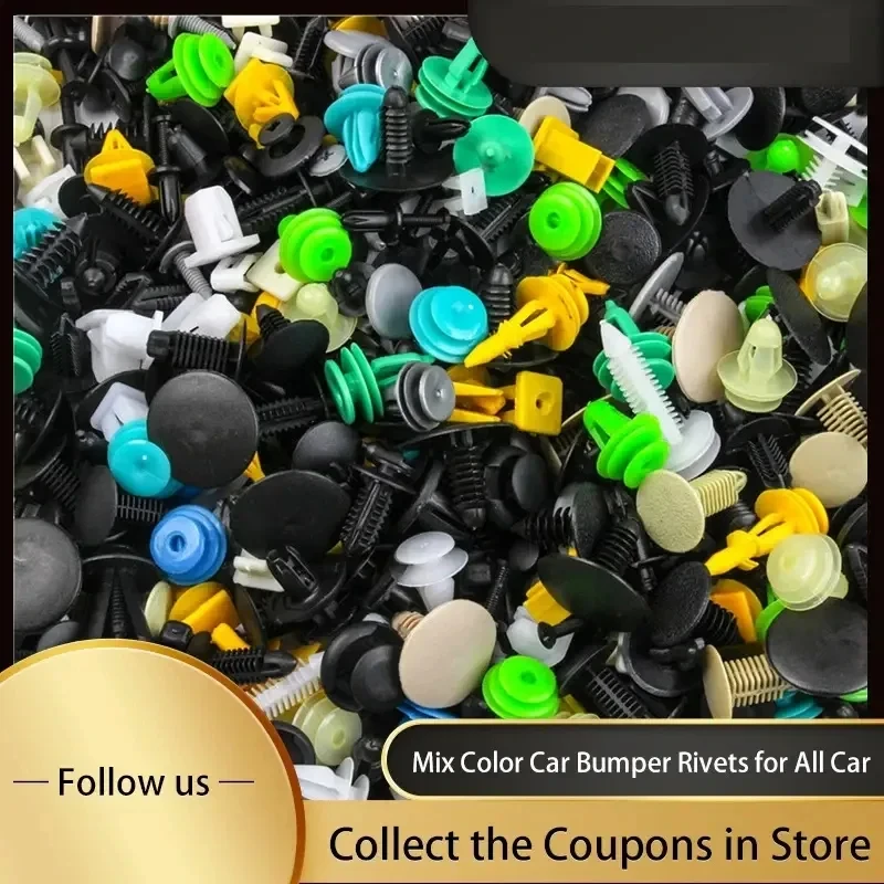 50/100 Pcs Car Clips Fastener Screws Bumper Interior Decoration Auto Plastic Random Mixing Universal Plastic