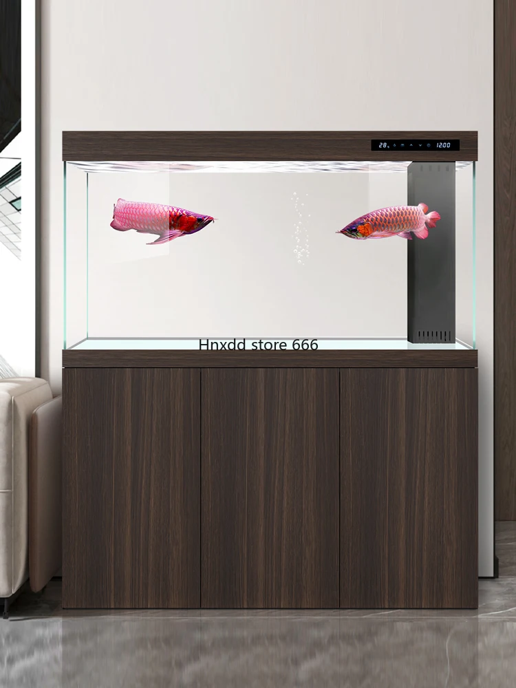 Large living room household bottom filter ultra-white glass modern entrance fish tank