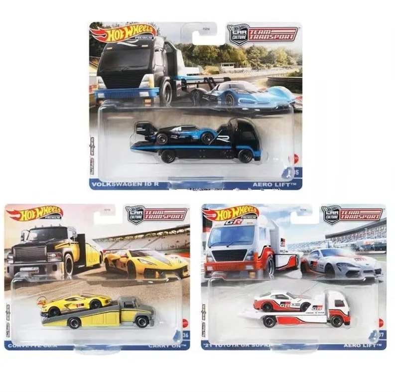 Original Hot Wheels Premium Car Culture Team Transport Diecast 1:64 Voiture Nissan Porsche Mercedes Benz Boys Toys for Children