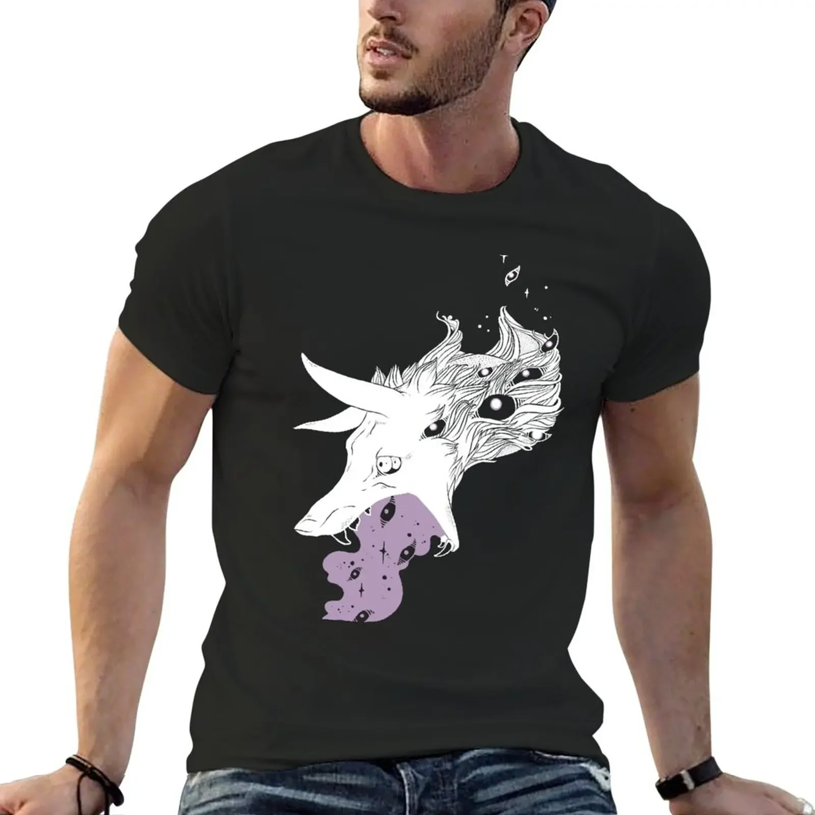 

Wild Wolf Creature With Stars And Eyes T-Shirt boys whites heavyweights graphics street wear mens t shirts casual stylish