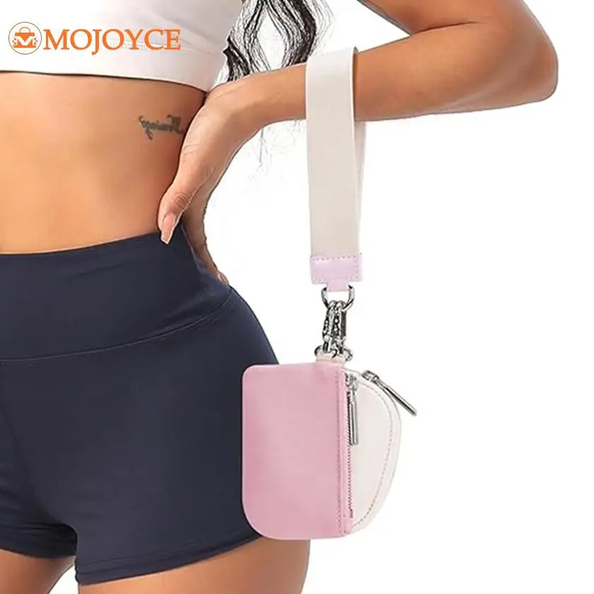 Mother's Memory Mini Zip Wristlet Wallet Female Dual Pocket Handbag Portable Keychain Mini Coin Purses Multifunction Money Pouch