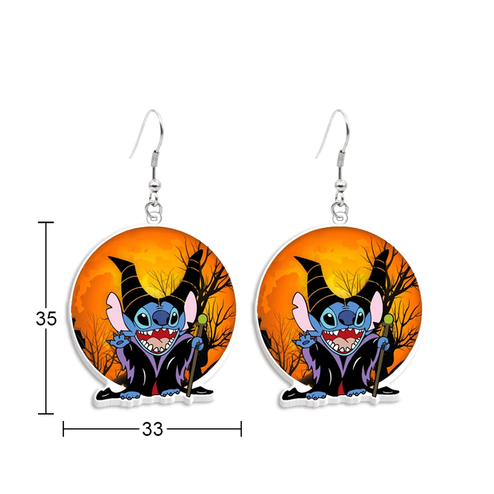 Pendientes con diseño bonito de Disney Stitch para mujer y niña, accesorios de joyería, regalos de fiesta de Halloween