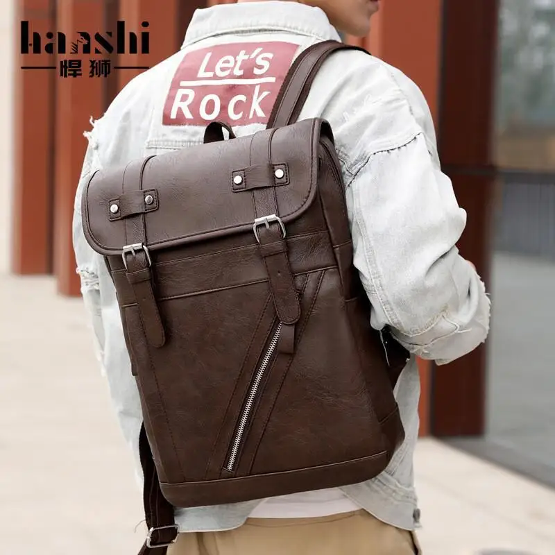 

Business Computer Leather Fashion Large Capacity Multi-Functional Backpack Waterproof Wear-Resistant Zipper Crossbody Handbag