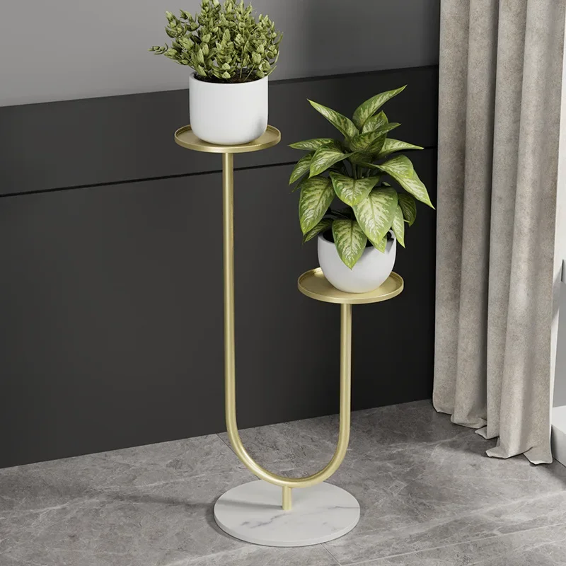 Support de pot de fleurs en fer forgé domestique, décoration de balcon, support de sol multicouche pour fleurs, porte-fleurs minimaliste moderne