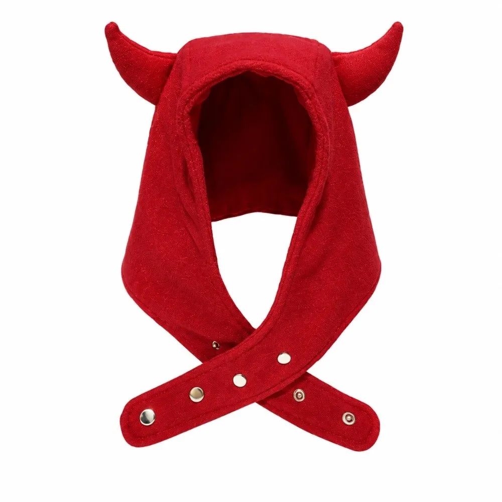 Japanese Style Devil Horn Winter Bomber Hats Ear Protection Adjustable Earflap Hat Fleece Warm Cute Women's Cap Autumn Winter