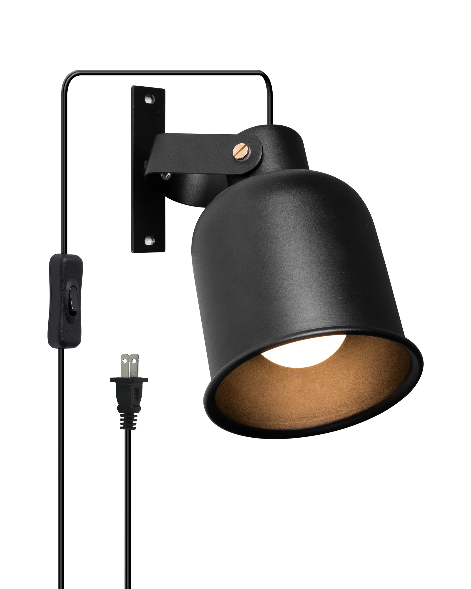 

Aisilan US plug Wall Lamp with Switch E26 bulb replaceable Wall reading Sconce for living room Bedside bedroom