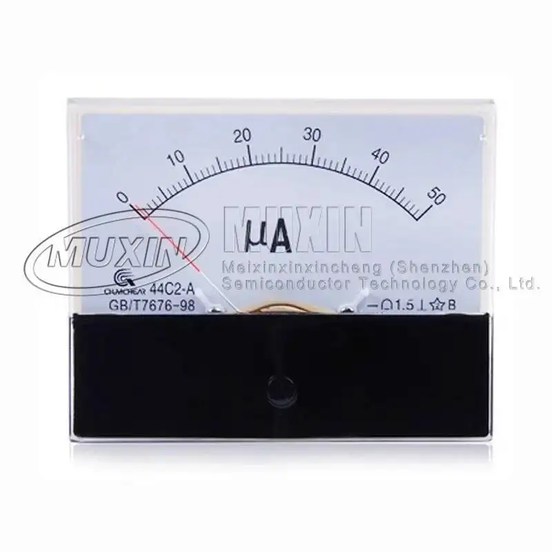 44C2 ΜA 50UA 100UA 200UA 300UA 500UA Analog Panel Pointer Type DC 44C2-A Mechanical Meter Ammeter