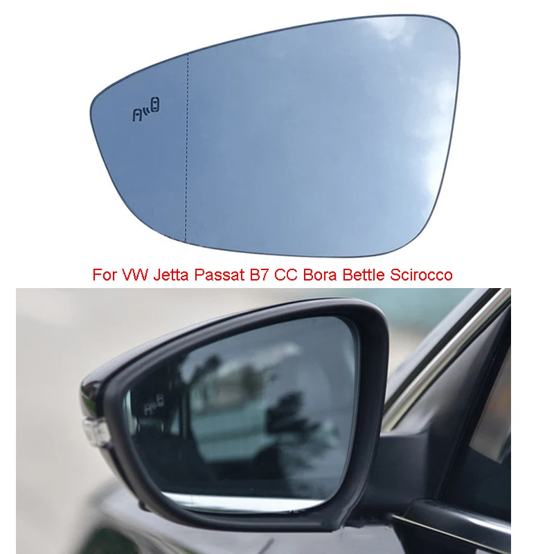 

Left Right Heated Blind Spot Warning Wing Rear Mirror Glass for VW Jetta Passat B7 CC Bora Bettle Scirocco 3C8857521 3C8857522