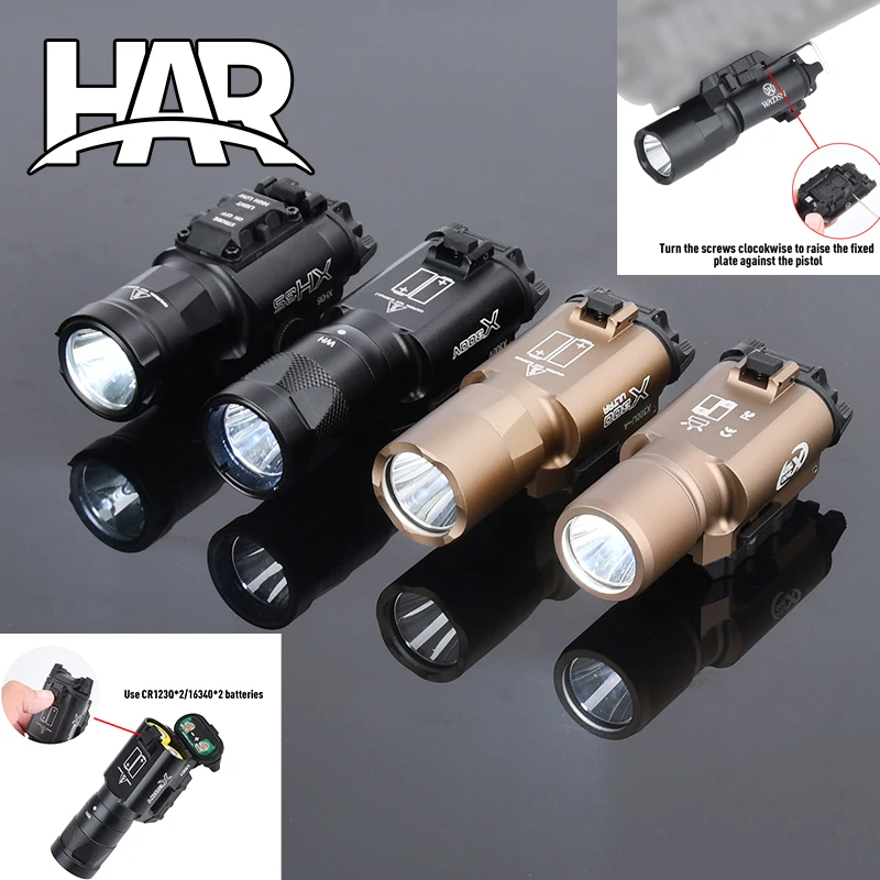 WADSN Metal X300 X300U X300UH-B X300V XH35 Tactical Flashlight LED Strobe Light For 20mm Rail Weapon Airsoft Pistol Accessory