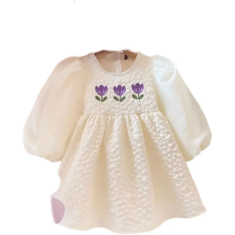 Girls Dress Spring Autumn Long Sleeve Princess Dress Baby Girl Birthday Party Kids Dresses Fall Children Clothing 2 3 4 5 6 7Yrs