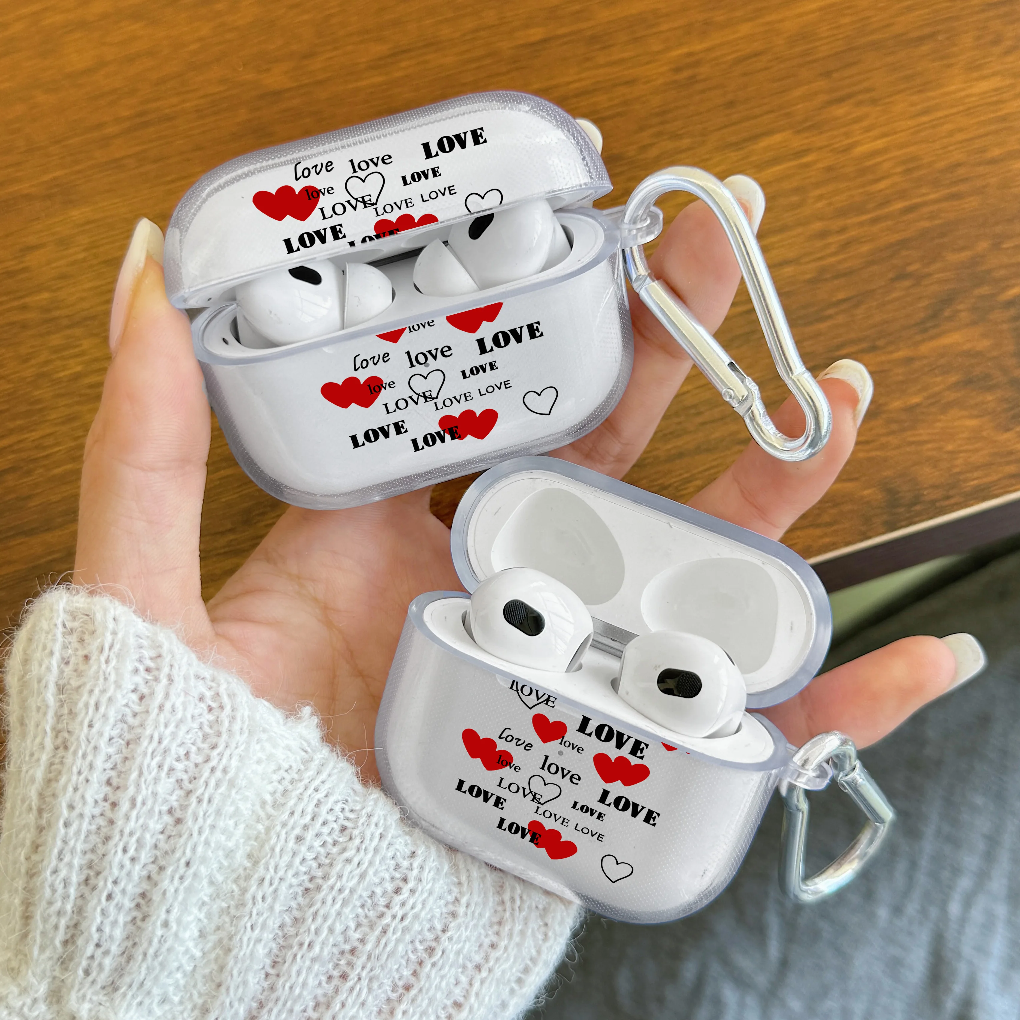 Étui pour écouteurs en silicone TPU transparent pour AirPods 3/4, visage souriant coloré mignon pour Airpods Pro, Pro2 avec housse de protection porte-clés