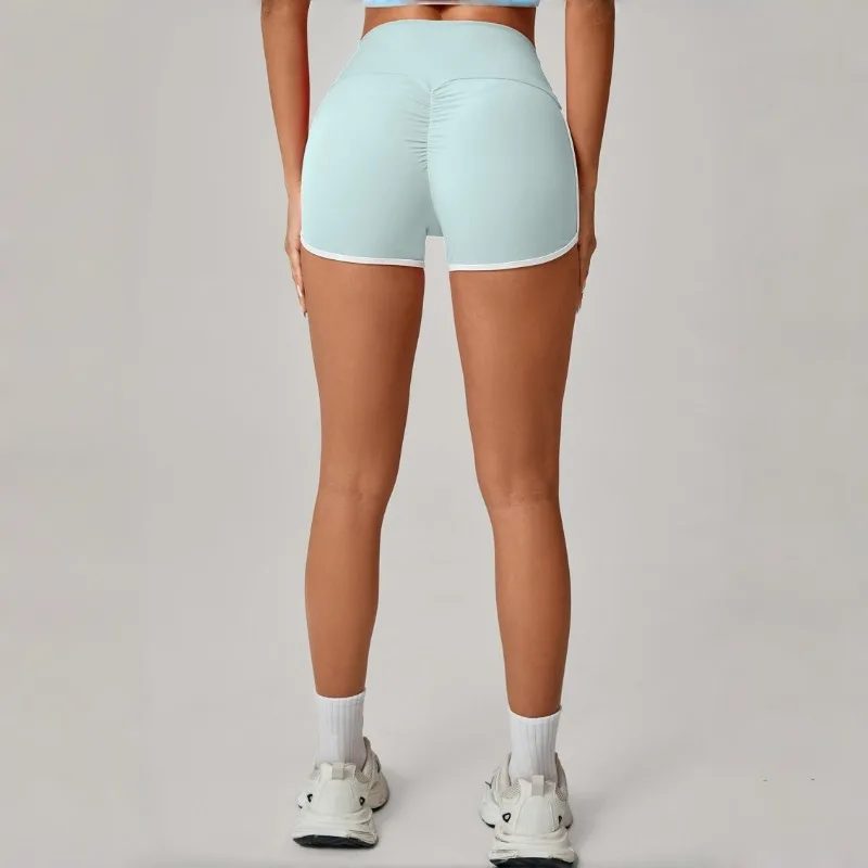 

Women's Contrasting Splicing Yoga Shorts Hip Lifting Tight Quick Drying Sports Pants Outdoor Exercise Casual Fitness Clothes