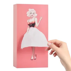 Puff skirt girl face pumping carton cartoon animation girl tissue box cute desktop decorative ornament flying skirt tissue box