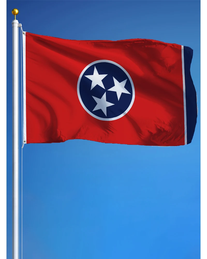 3x5 Foot Tennessee State Polyester Flag with Brass Grommets 3 X 5 Ft Vivid Color and Fade Proof Canvas Header