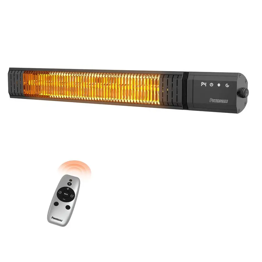 

Инфракрасный обогреватель 1500 Вт с пультом ДУ, мгновенный нагрев за 2,5 с, функция памяти, электрический уличный обогреватель, 4 уровня нагрева, водонепроницаемость IP65