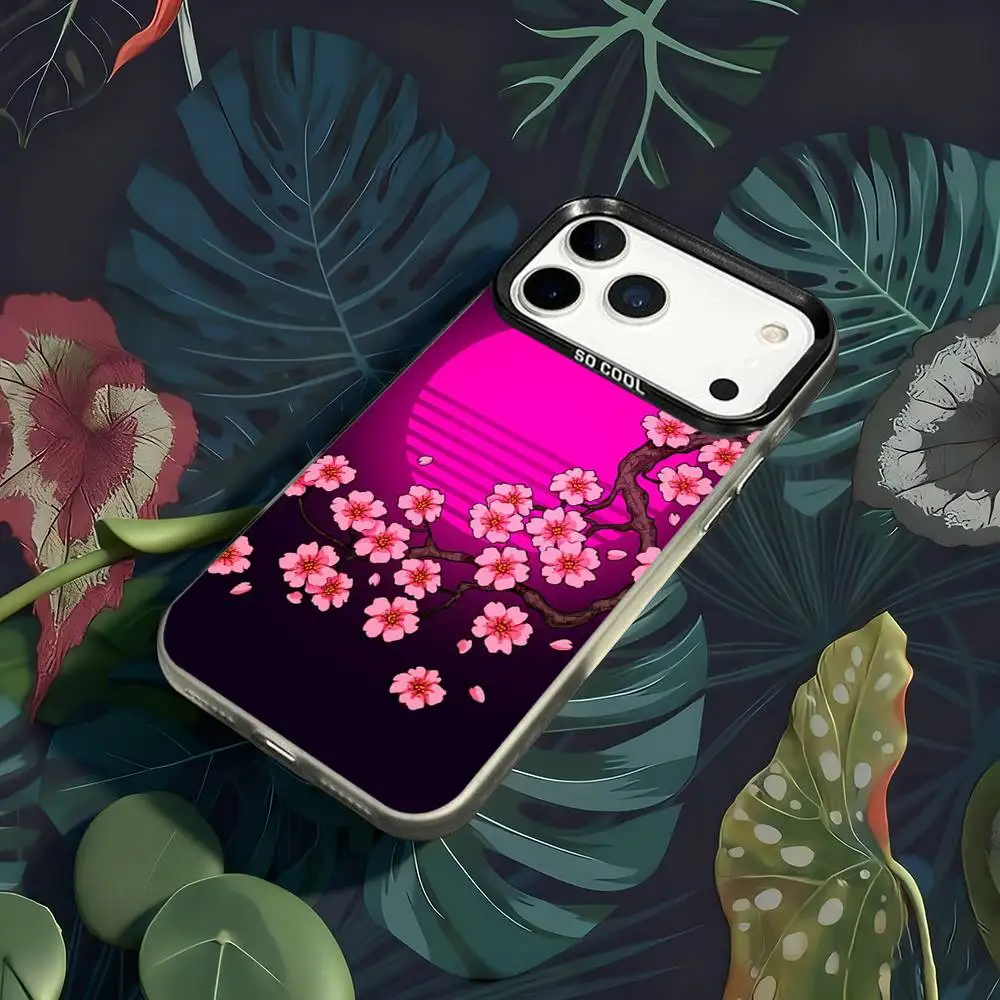 حافظة هاتف VHS Sakura Rewind لهاتف iPhone 17,16,15,14,13,12,X,8,Pro,Max,Plus,E,SE4,Air,Mini IMD أسود غير لامع