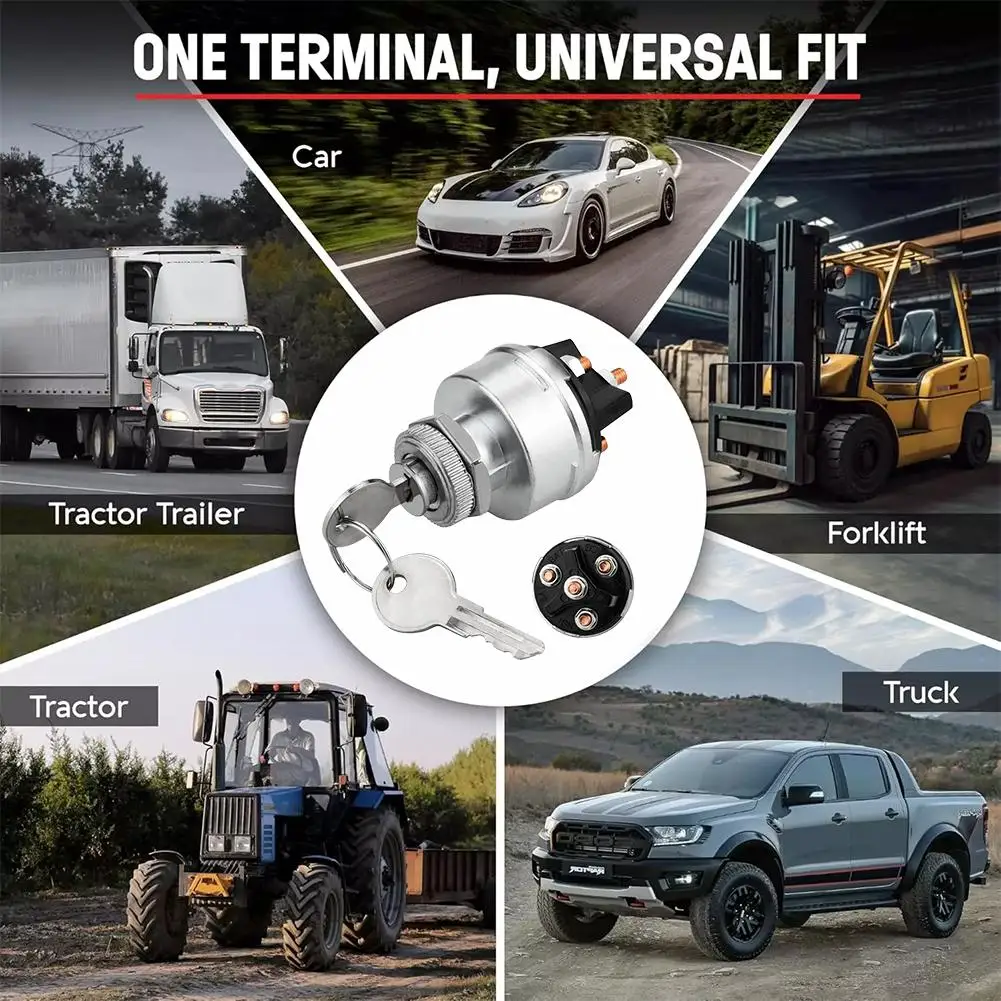 

Car Ignition Key Ignition Switch Lock 4 Position ACC/Off/ING/START Control Car Ignition Universal Key Switch Boat Motorcycl H6T5