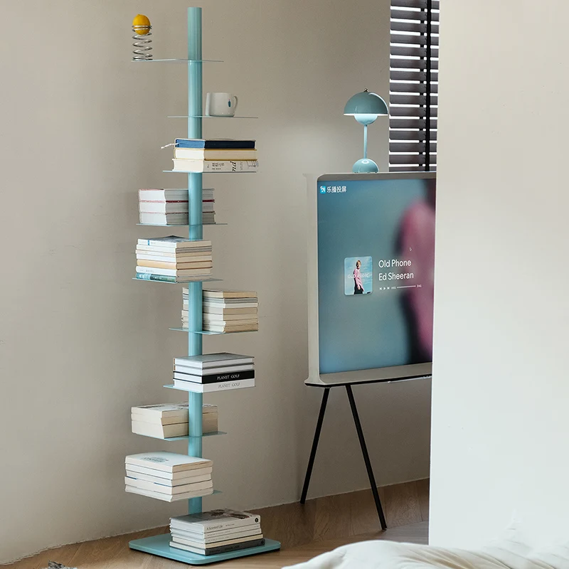 خزائن الكتب الدائمة البسيطة ركن المكتب الفن الجمالي خزائن الكتب على الأرض رفوف المجلات تصاميم أثاث فريد من نوعه Estante Livros #4