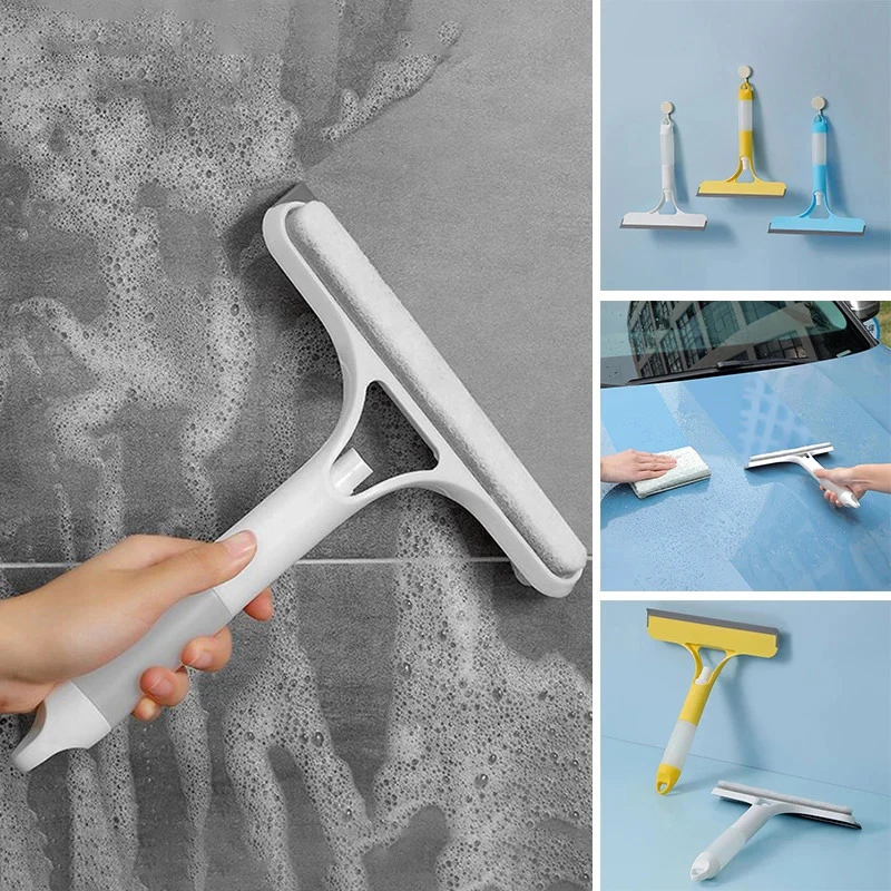 3 In 1 Spray Scrape Double-sided Window Glass Cleaner Adjustable Cleaning Brush Window Washing Brush Car Glass Cleaning Brush