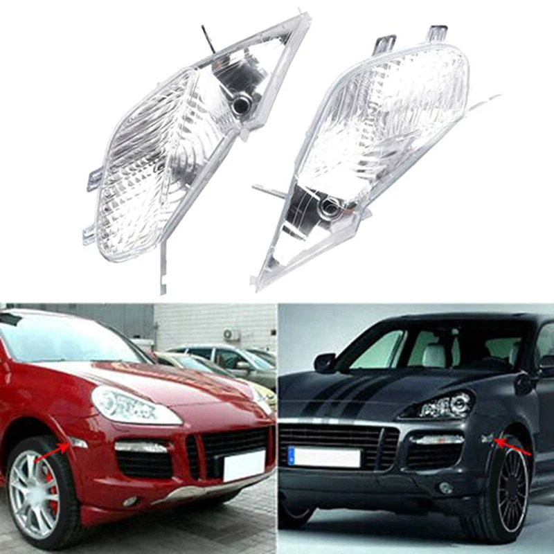 1 par de luz marcadora lateral LED para Porsche Cayenne 2003 2004 2005 2006 estilo luzes de sinalização 95563103301 95563103401