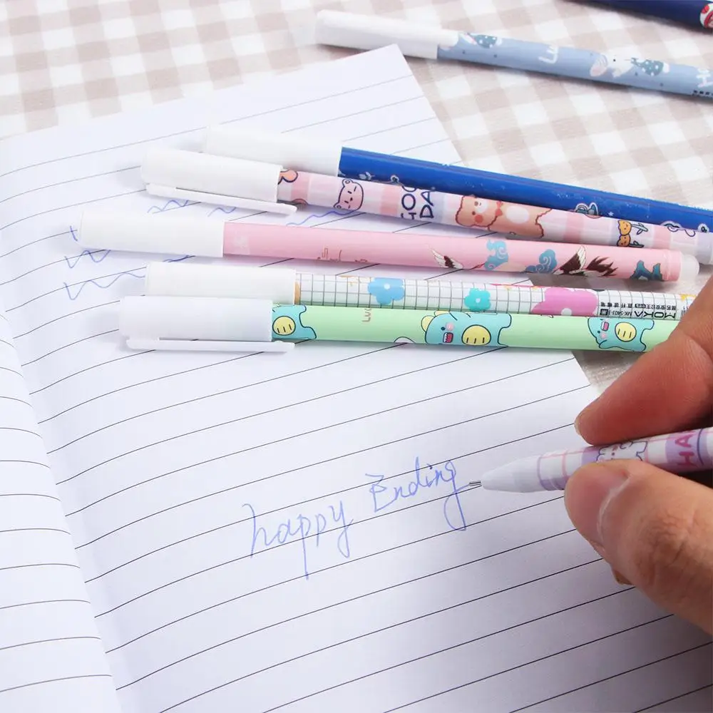

Stationery Kawaii Press Pen Blue Cartoons 0.5mm Student Pen Gel Pens Neutral Erasable Pen Erasable Pen