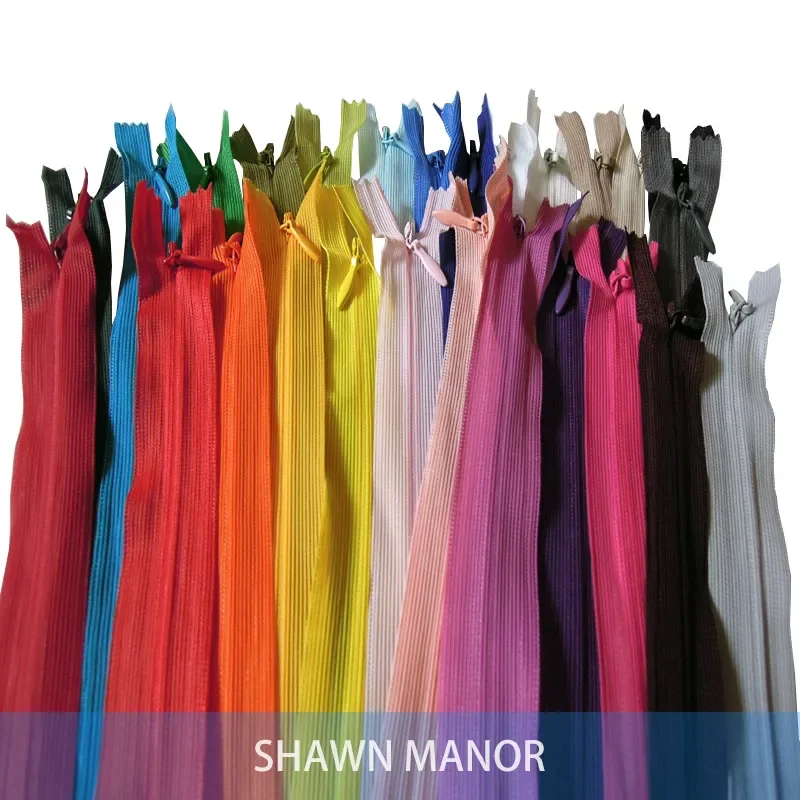 31Pcs 60CM Nylon Invisible Zippers For DIY Sewing Back/Dress/Cushion Tailoring Accessories Mixed Colors fermeture eclair