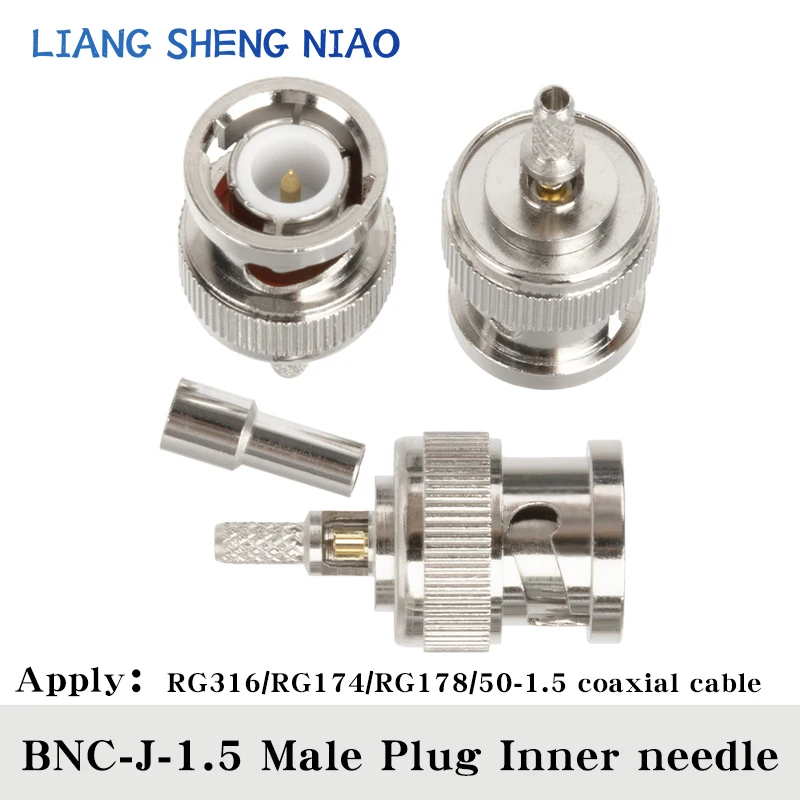 Plugue de cabo coaxial macho e fêmea, N Feeder Joint, BNC RG58, BNC RG316, SMA-J-1.5, UHF RF Line, 50-1.5 Series, 10Pcs