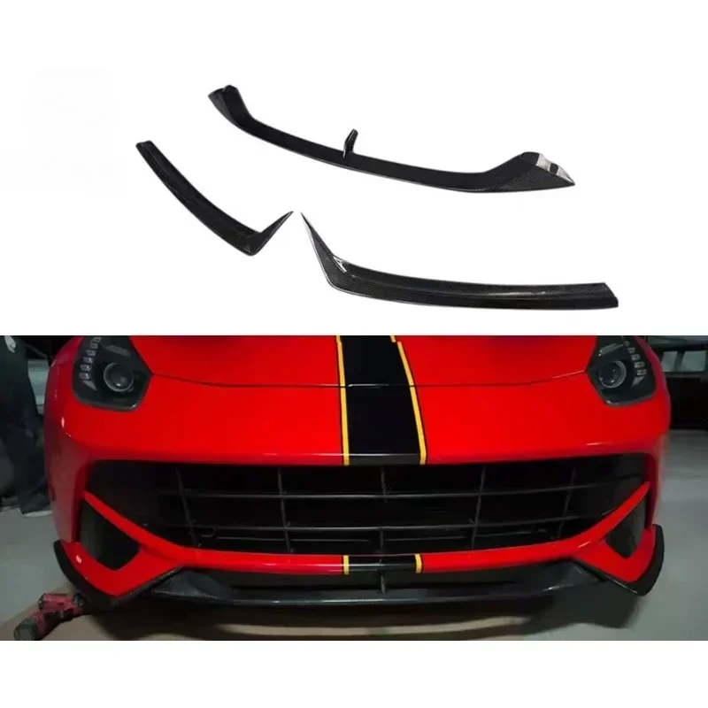 

New! For Ferrari F12 2013-2017 Carbon Fiber Front Lip Three Section Front Shovel Chin Front Bumper Automotive Spoiler Body Kits