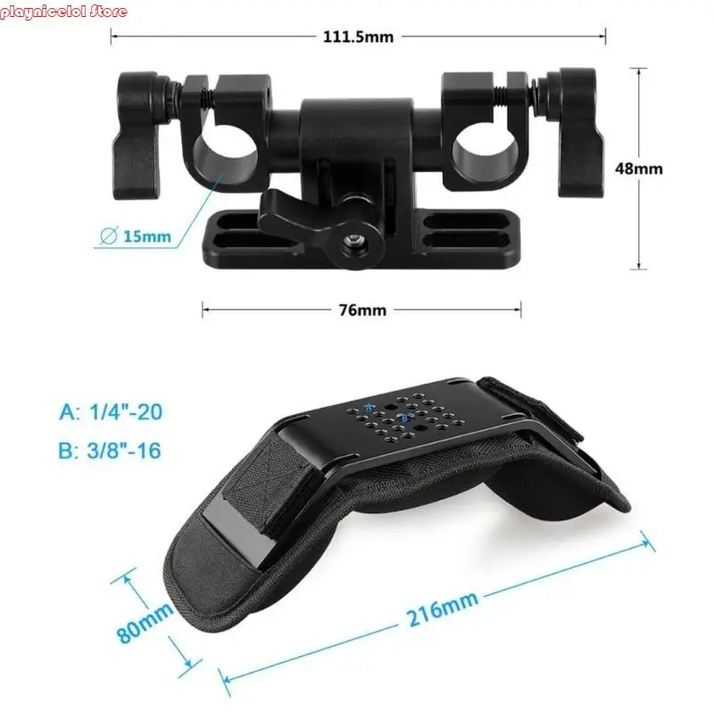 تلاعب كتف E8BA مع ذراع z z 15 ملم قضيب الدعم مرفق لوحة الكتف للفيديو ملحقات كاميرا DSLR Camcorder