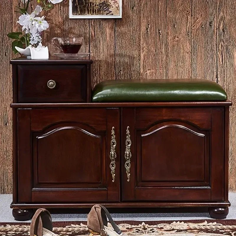 Customizable Sgabello per ingresso, scarpiera, organizer di moda in legno nordico, scarpiera di lusso con sedile, design per la