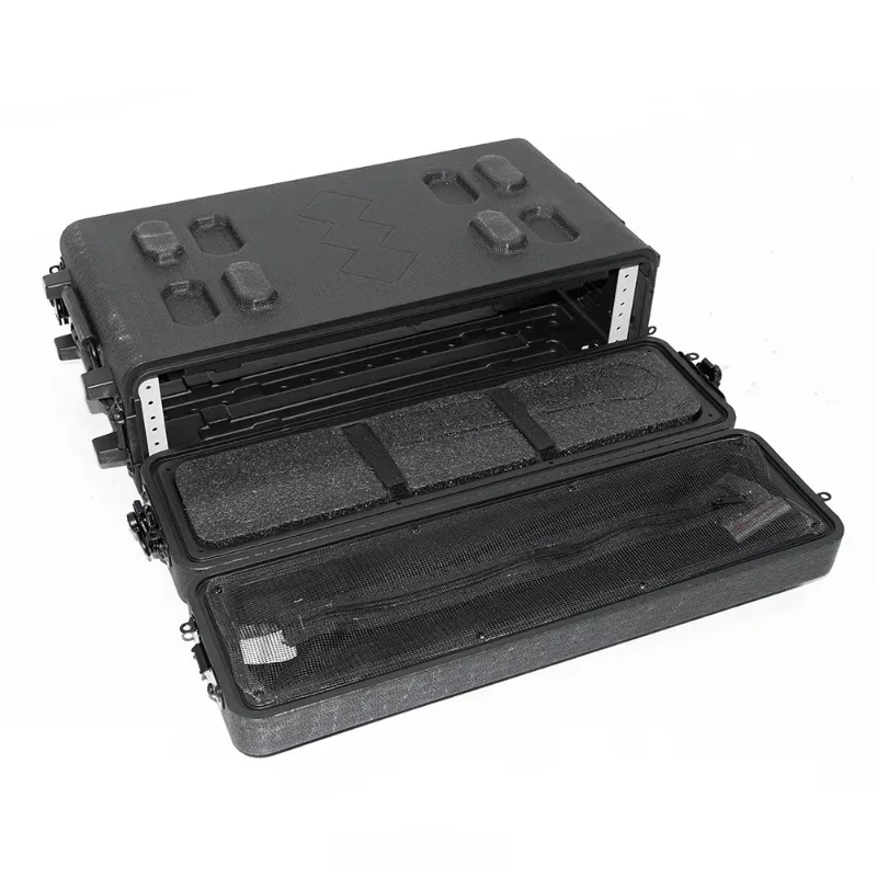 Custom 19-Inch Portable 2U 3U 4U 6U Hard Plastic Wireless Microphone Flight Case Shockproof Black PE Flight Case Dj Turntable