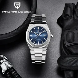 Pagani Design-reloj mecánico automático para hombre, pulsera de acero inoxidable con calendario de zafiro de grado superior, resistente al agua, 20bar, NH35, 2024
