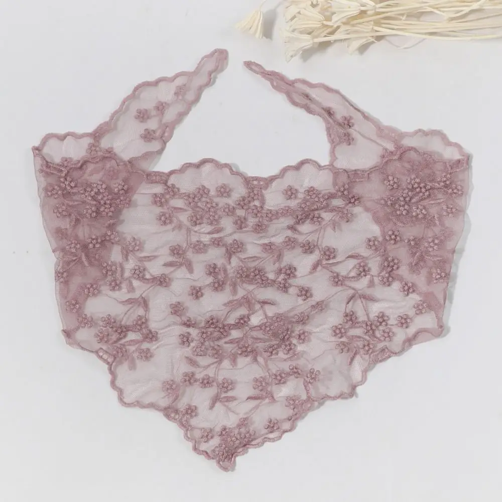 أزياء جوفاء الدانتيل مثلث وشاح الدانتيل المعصم الشعر التعادل فتاة الحجاب مثلث الساحرة رئيس التفاف وشاح النساء فتاة #4