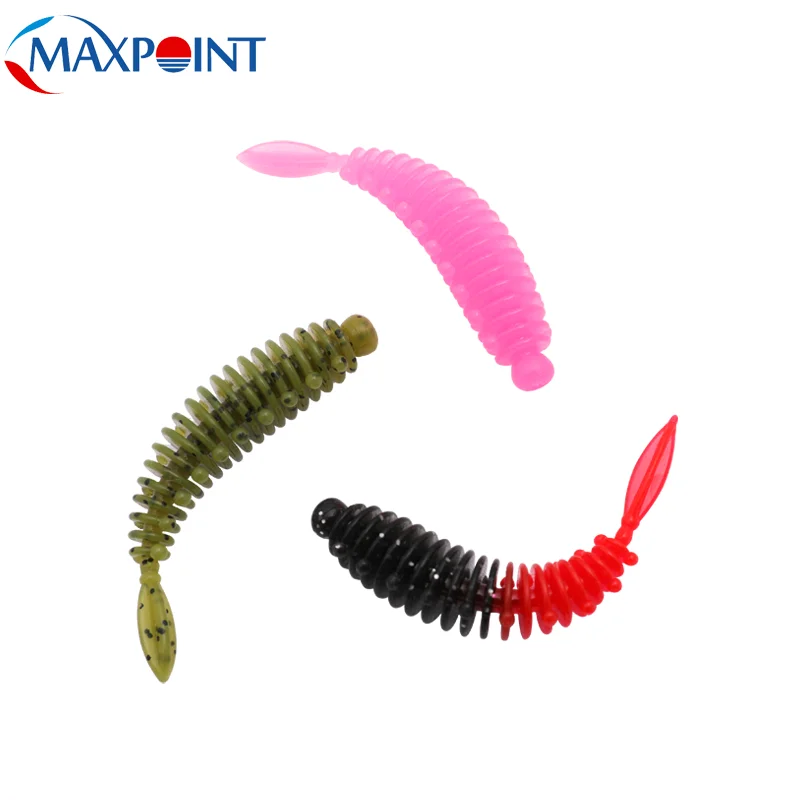 TPR Worm Soft Lure para Drop Shot Rig, isca macia degradável, TPE Floating Spiker, UV Worm Ação, 15pcs por par, 5,5 centímetros