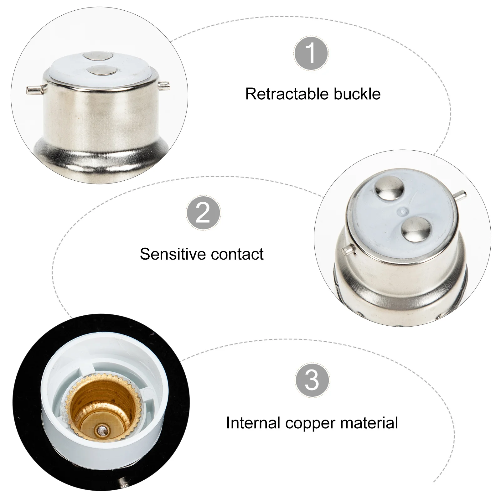 

8Pcs Lamp Socket Adapter High Quality B22 to E14 Bulb Base Converter Light Bulb Adapter Safe Socket Holder Lamp Base