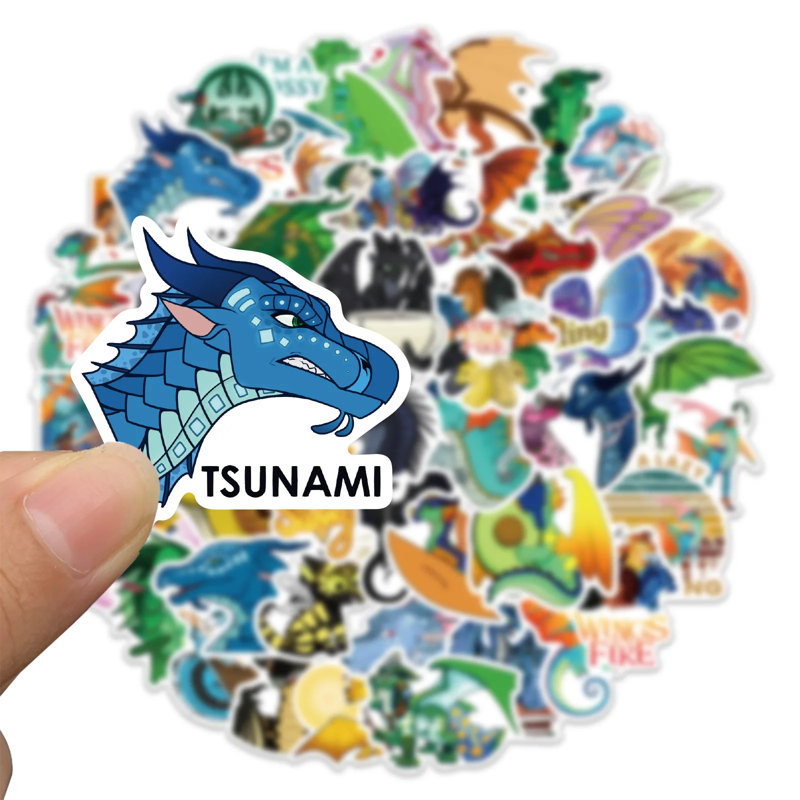 50Pcs Wings of Fire Stickers for Teen Laptop,Cool Cartoon Aesthetic Vinyl Stickers Dragons Waterproof Decals for Water Bottle