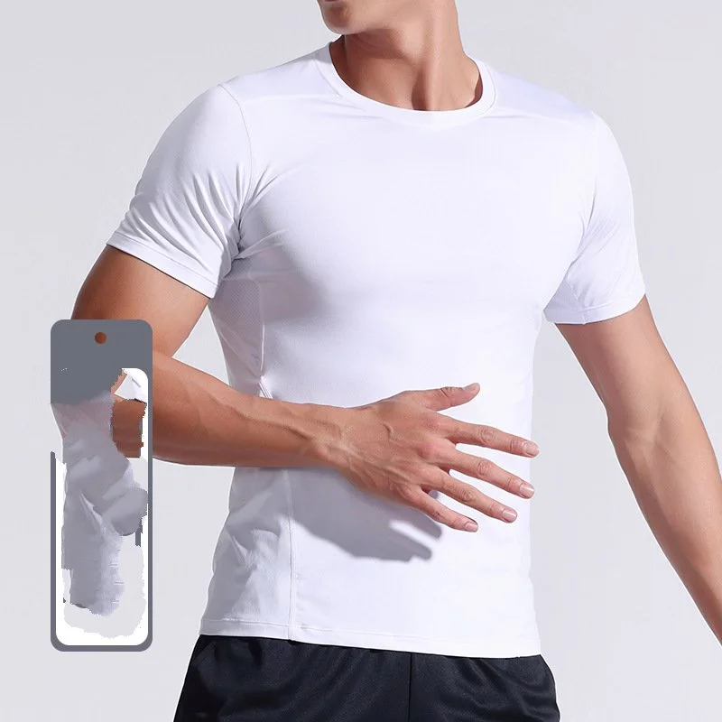 T-shirt moulant à manches courtes pour hommes, vêtements de sport extra larges, chemise de fitness, jogging, séchage rapide, course à pied