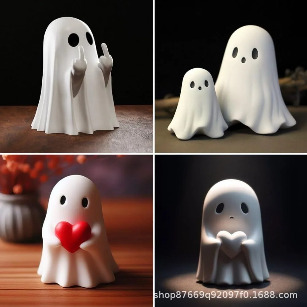

Home Funny Decorations, Halloween Cute Ghost Decorative Ornaments, Rude Ghost Ornaments Middle Finger Ghost
