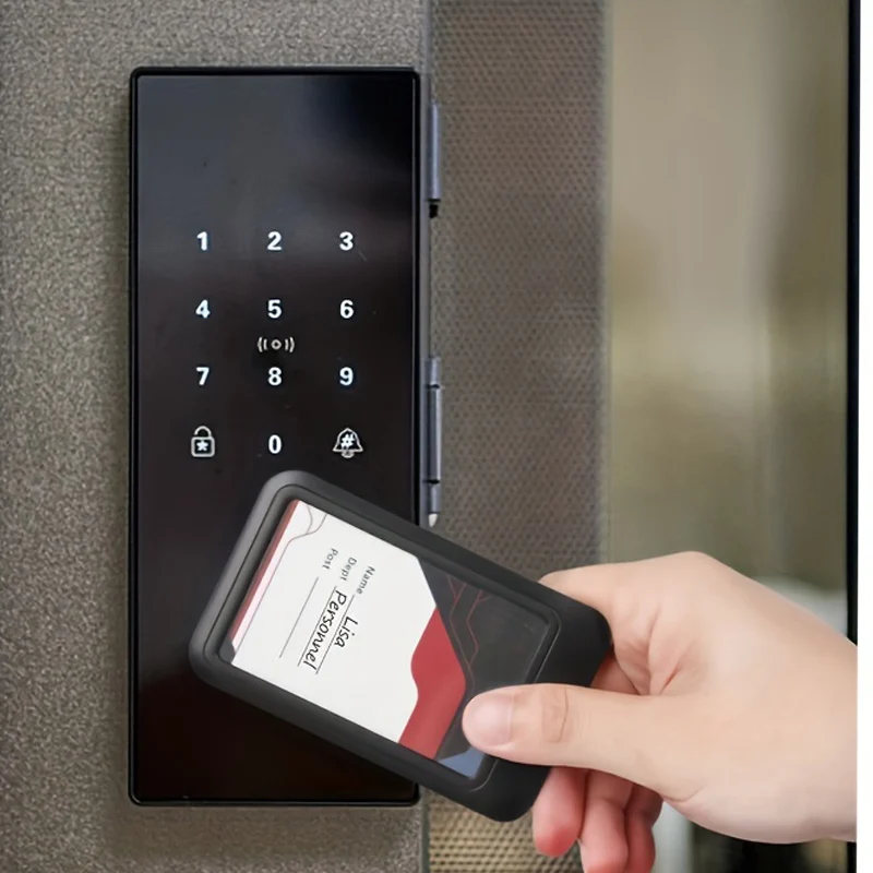 Suporte de crachá de identificação com conjunto de clipe de carretel de mosquetão resistente, porta-crachás retráteis pretos, porta-crachá de identificação vertical para mulheres e homens.