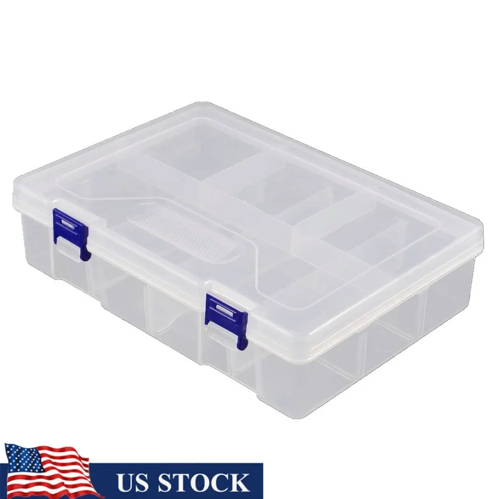 

Jewelry Organizer Box with 8 Compartments Earrings Beads Rings Fishing Tackle Storage Case Plastic контейнер
