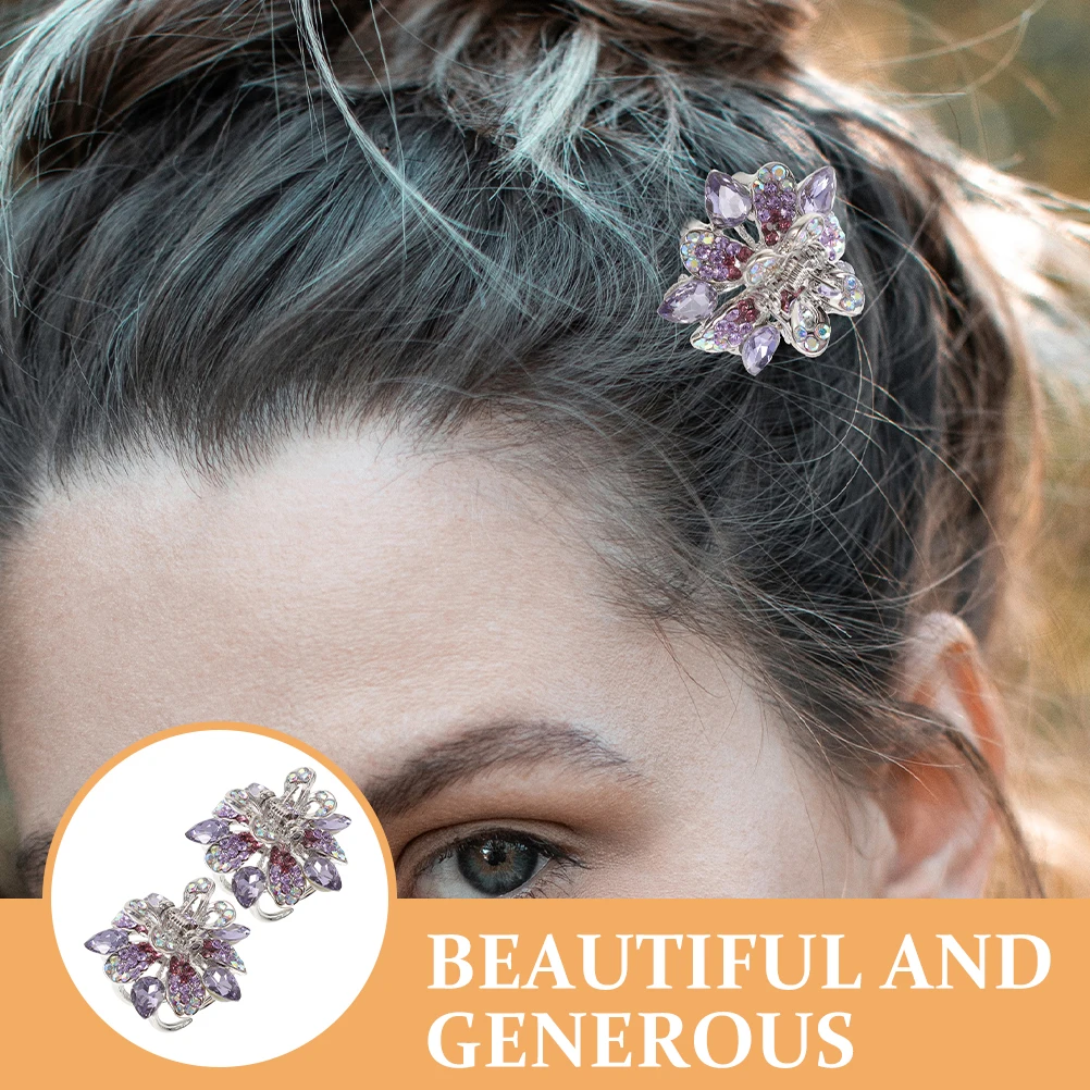 

2pcs Alloy Headdress Claw Durable Small Clips for Women Kids Firm Grip Bangs Styling Wedding Accessories Metal Claw for Thin