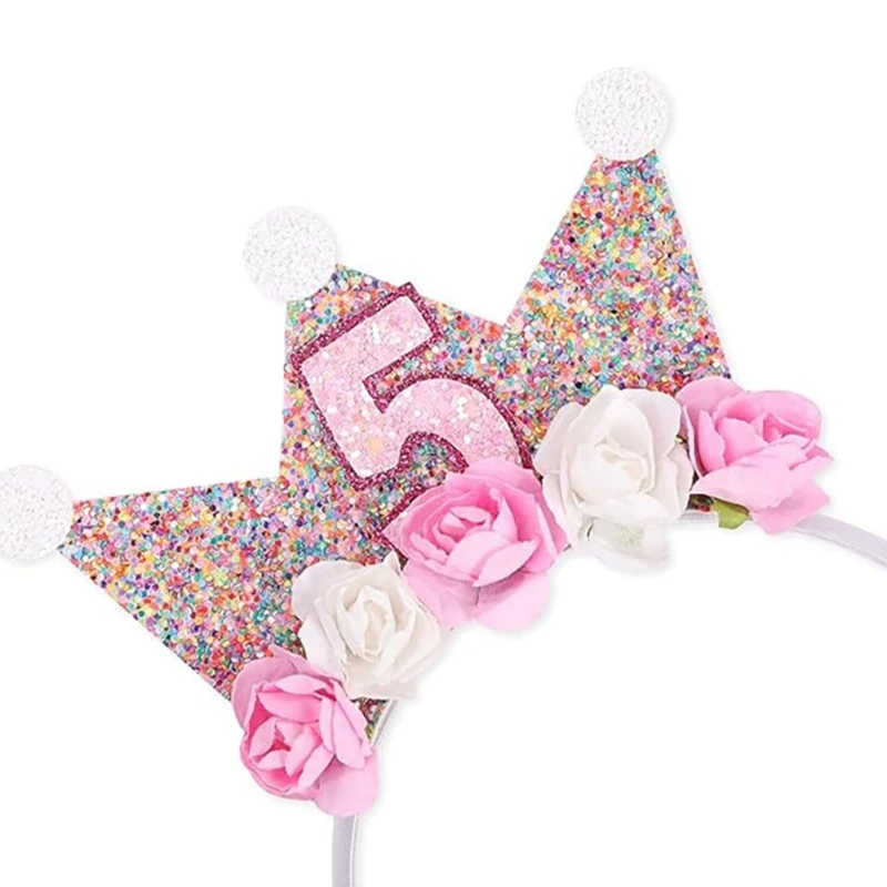 F19F Blingbling Headbands Faixa cabelo bebê aniversário brilhante com