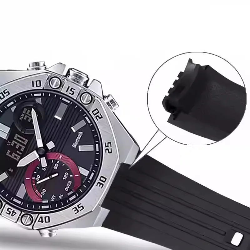 ECB-10 Silicone Watch band For Casio Edifice Series ECB-10YP ECB-10AT ECB-950 Men's Strap Waterproof Rubber Watch Bracelet view 6