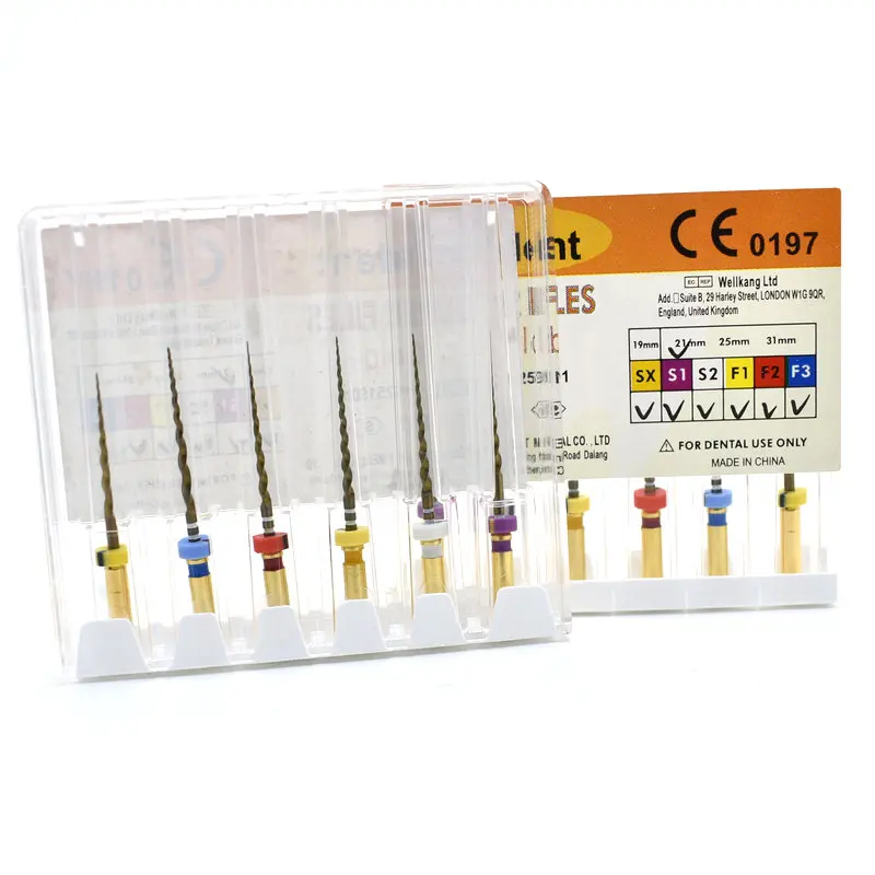 Dental Instrument Pro Gold Taper Root Canal Files SX-F3 Super Files Gold Can Bend for Preparing Root Canal Treatment
