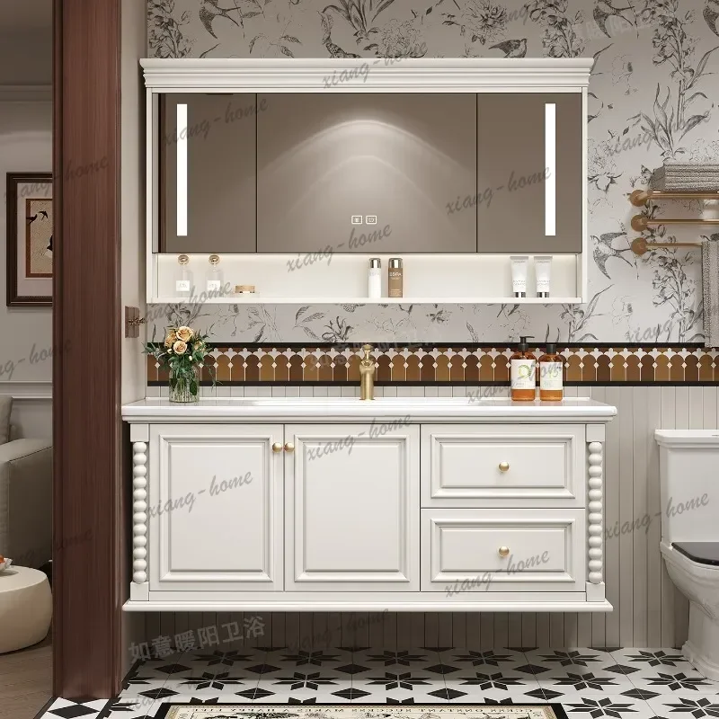 Wooden Small Bathroom Cabinet Wall Mirror Makeup Over Decorations Skincare Cupboard Accessories Drawers