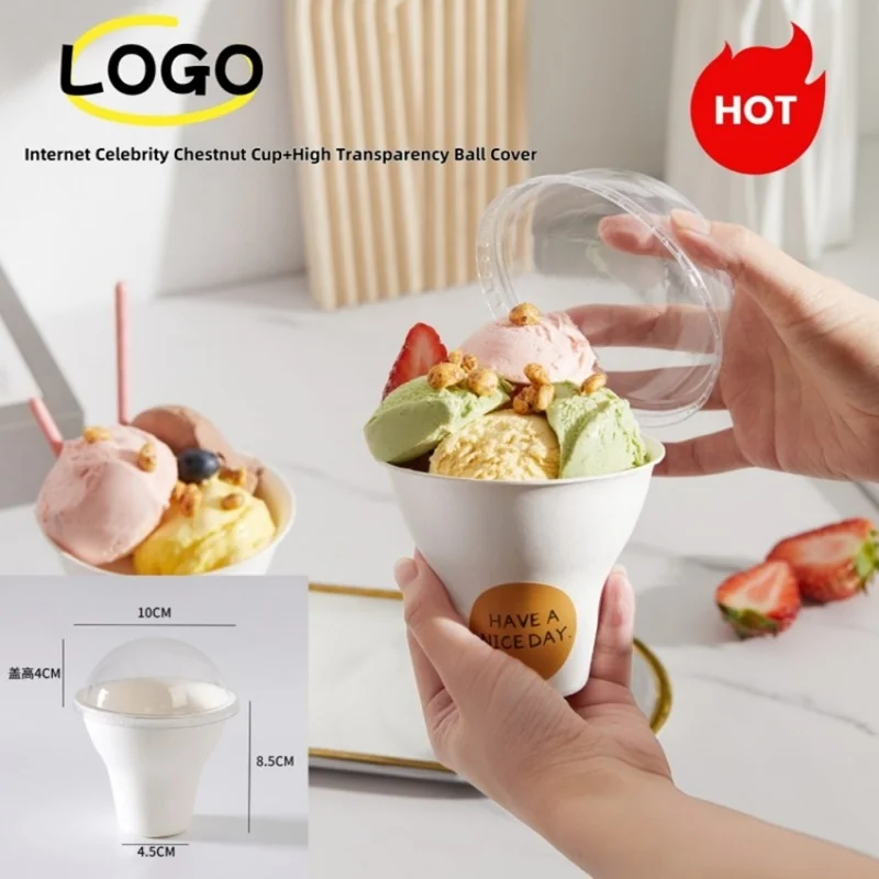 

50/100 шт. DIY одноразовые маленькие бумажные стаканчики летние стаканчики для мороженого могут иметь дегустационный стакан с логотипом идеально подходит для кофе Интернет-знаменитости