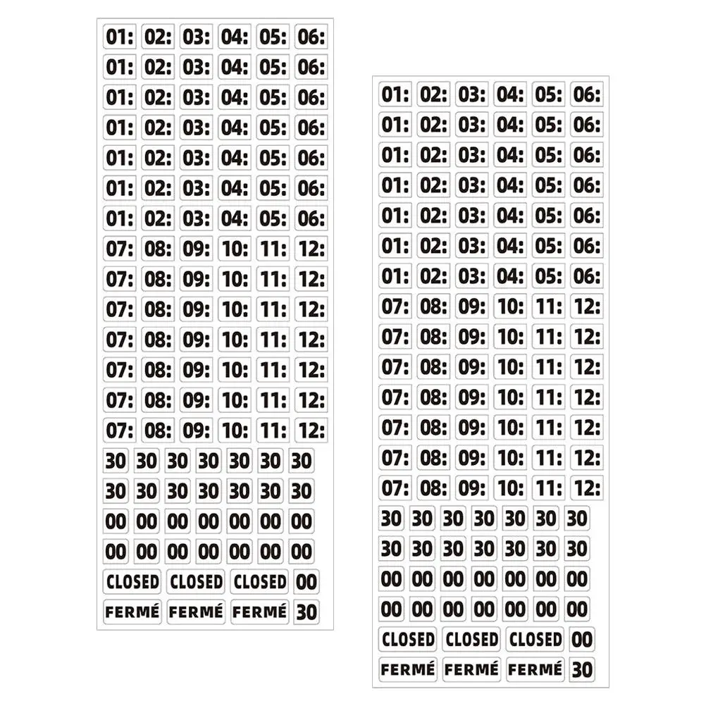 

Business Hour Sticker Pack 2 Sheets Self Adhesive Opening Hours Labels for Cafe Restaurant Shop Door Window Display Use