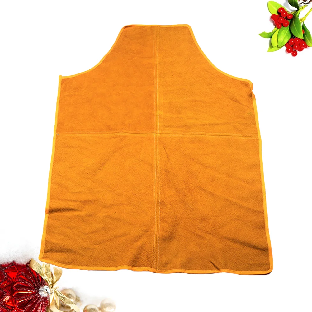 1PC Stain Proof Welding Apron Cowhide Oilproof Welder Apron Acid-alkali-resistant Apron Thickening Anti-scalding Apron f